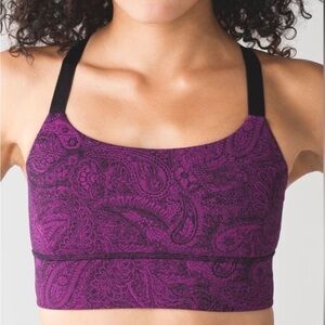 Lululemon Both Ways Bra Mini Antique Paisley Deep Fuchsia / Black